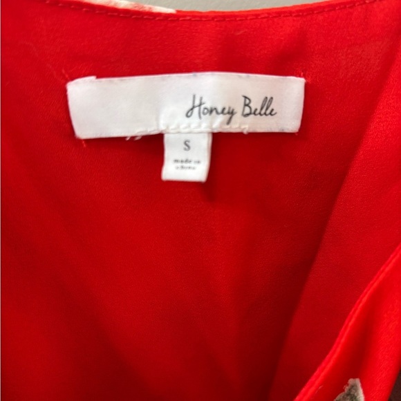 Honey Belle Red Floral Romper - Picture 2 of 9